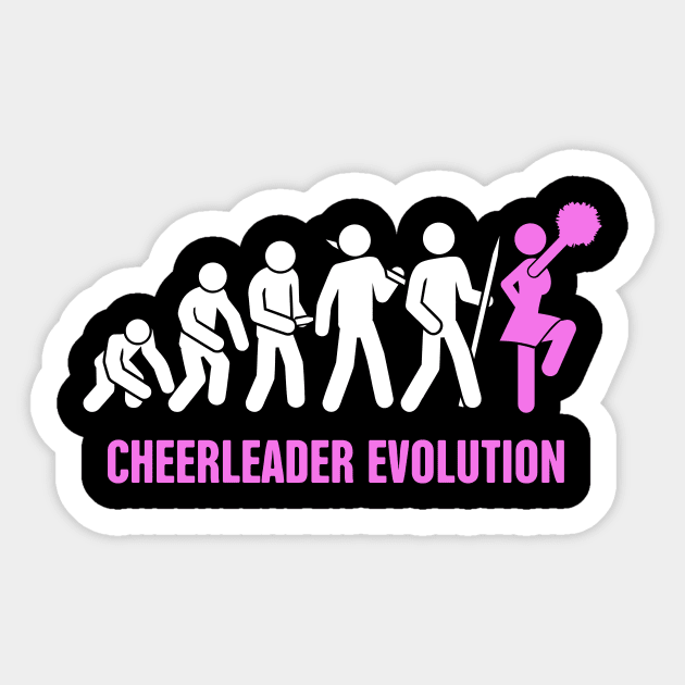 Evolution | Cute And Funny Cheerleading Cheerleader Sticker by MeatMan